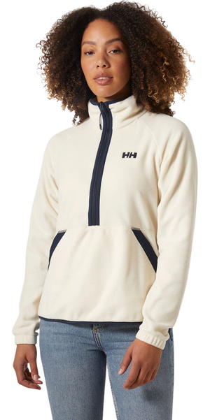 2026 Helly Hansen Mujer Camiseta Con Cremallera De Media Altura Fleece 54082 - Cream